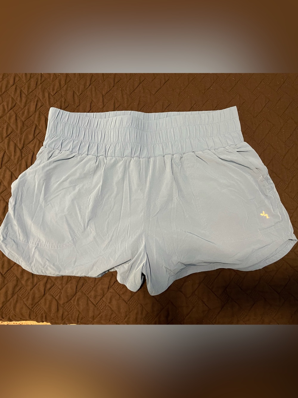 Light Blue Athletic Shorts with Elastic Waistband